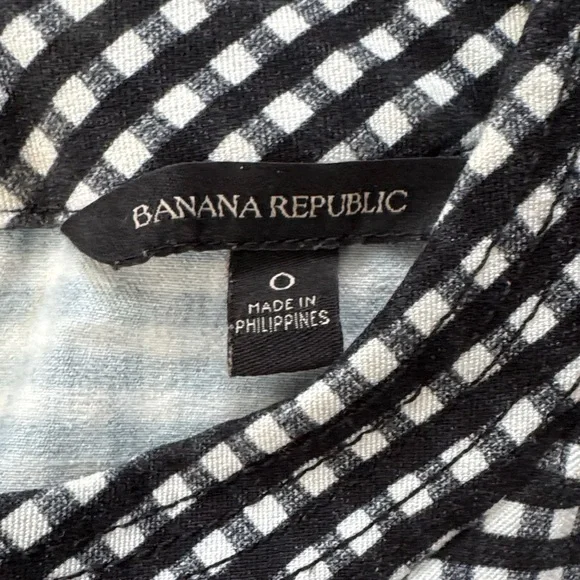 EUC Banana Republic Black and White Patterned Midi Dress - Picture 2 of 6